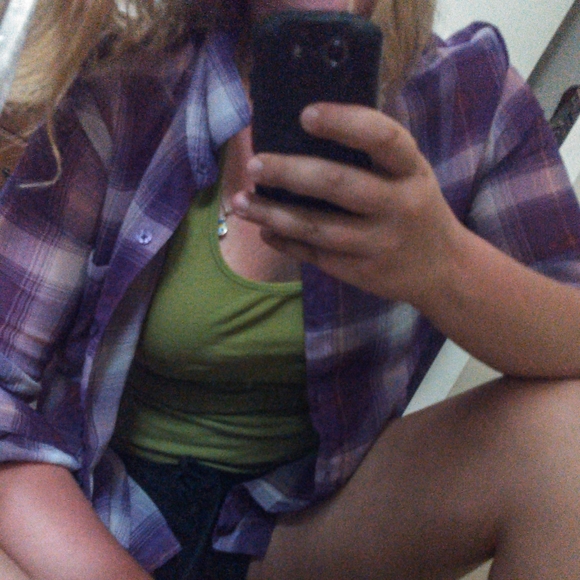 Kirra Sheer Plaid Button Down Roll Up Sleeves - Picture 12 of 14